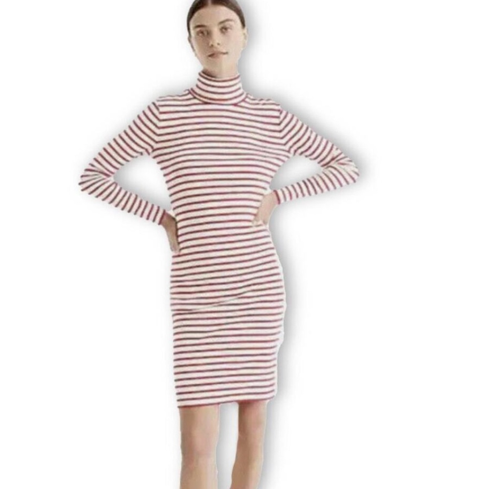 Crew red & white striped dress